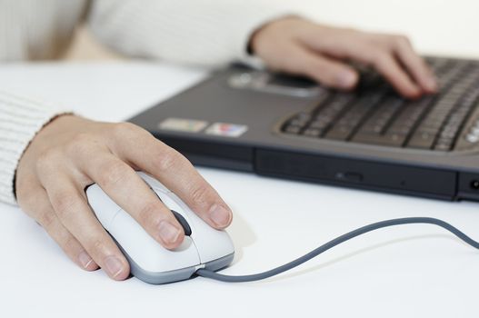 Woman using computer