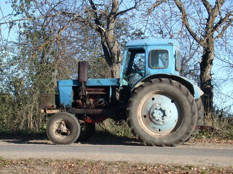 The wheeled tractor, rural, Russia