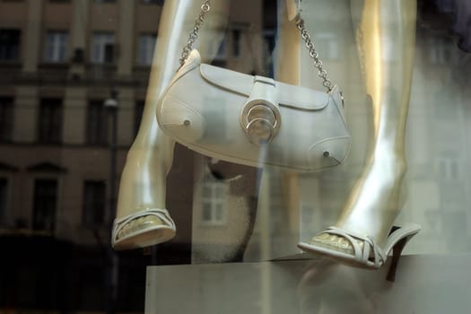 Legs of a dummy in a show-window