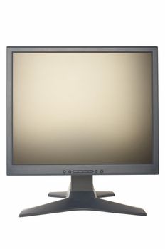 grey 19" lcd display on white background with clipping path