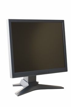 grey 19" lcd display on white background with clipping path