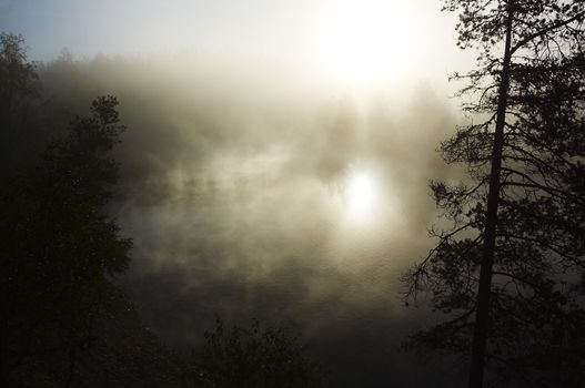 Morning mist along the river