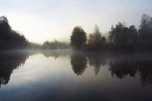 Morning mist along the river