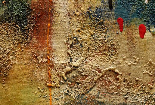 Abstract multi-coloured background drawn by oil paints