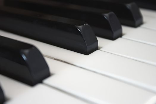 Piano keys closeup