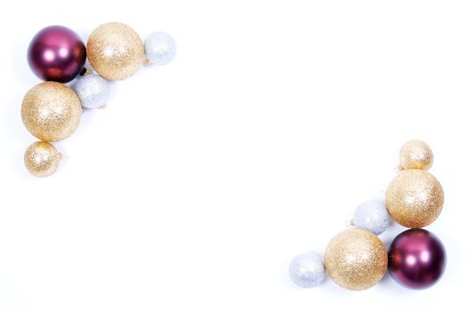 Christmas card background with glass balls