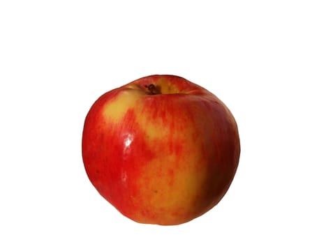 an apple against a white background