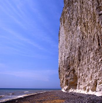 The white cliffs of the Sussex Downs