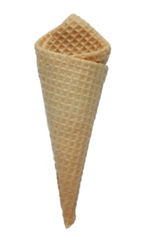 Crunchy icecream cone over white background. Look at my gallery for more food ingredients
