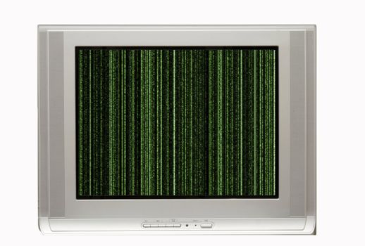 Television and Matrix display in a white background