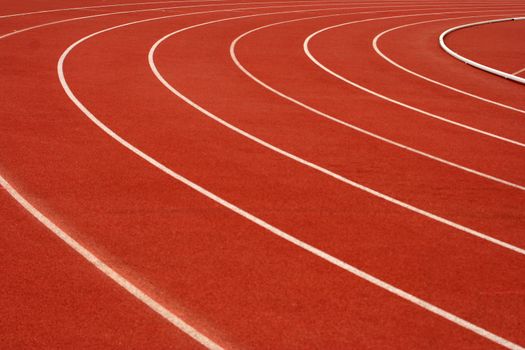 View of a running track for athletics.