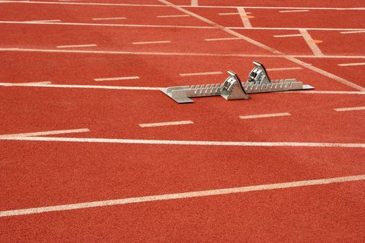 View of a running track for athletics.