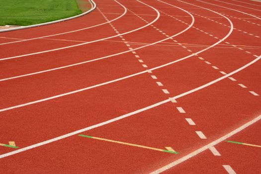 View of a running track for athletics.