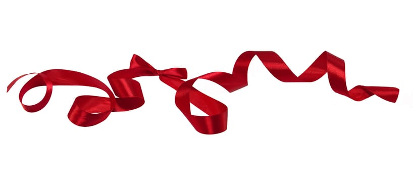 The picture of cute red curling ribbon