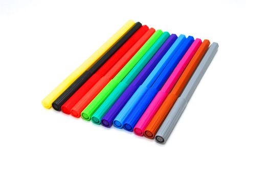 photo of the soft-tip pens on white background