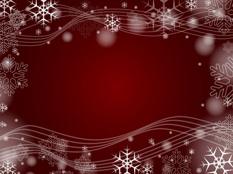 red christmas background with snowflakes and bands