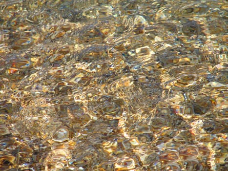 Transparent water, sandy sea-bottom