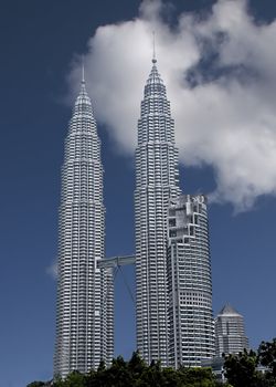 The Petronas twin towers in Kuala Lumpur