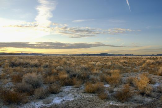 A beautiful sunrise over the scrublands of the sierra nevada