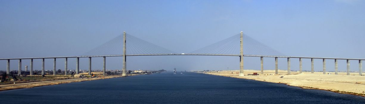 A magnificent bridge spanning the Suez Canal
