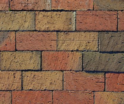 A background consisting of red bricks without mortar