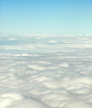 An aerial view of a seemingly endless bank of clouds