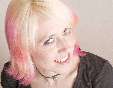 Close-Up of a Punk Girl with Brightly Colored Hair