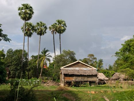 the picture of the simple cambodian house