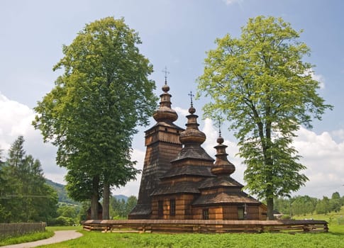 Wooden Orthodox Church in Kwiaton builded in XVIII Century, Poland