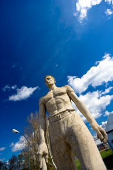 monument on blue sky as background