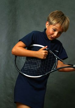 The girl with tennis attributes