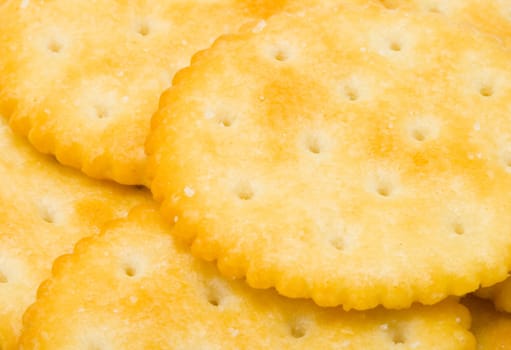 a pile of salty crackers - close up