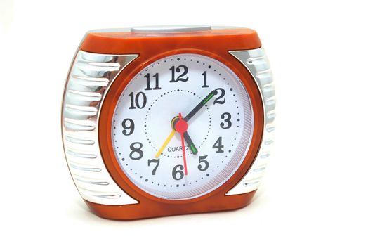 photo of the alarm clock on white background