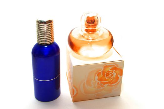 photo of the perfume set on white background