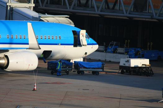 The baggage handling of a middle size aircraft