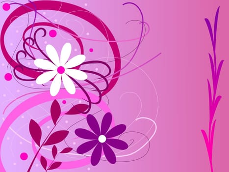 illustration of a floral pink background