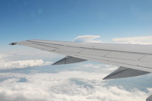 airplane wing during flight
