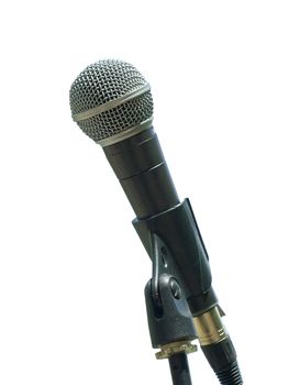 Single isolated microphone against the white background