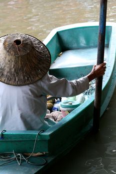 The Damnoen Saduak Floating Market is located at
Damnoen Saduak District, Ratchaburi Province, about
82 km from Bangkok, Thailand.Fresh fruits,food and souvenirs are offered here daily.