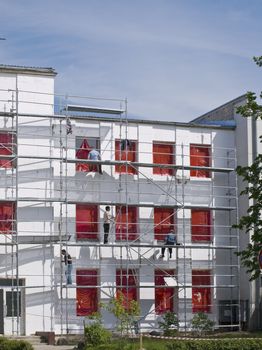 construction trestle around of the new building