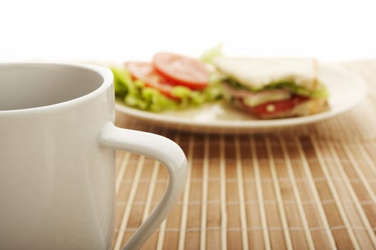 Breakfast sandwhich on the plate