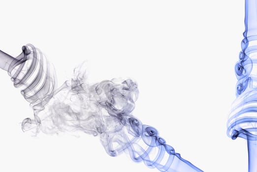 Colored abstract smoke elements on white background