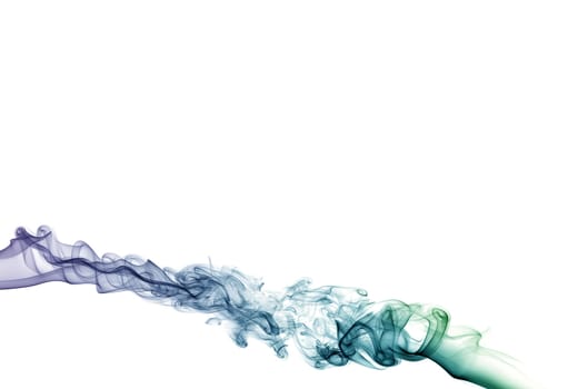 Colored abstract smoke elements on white background