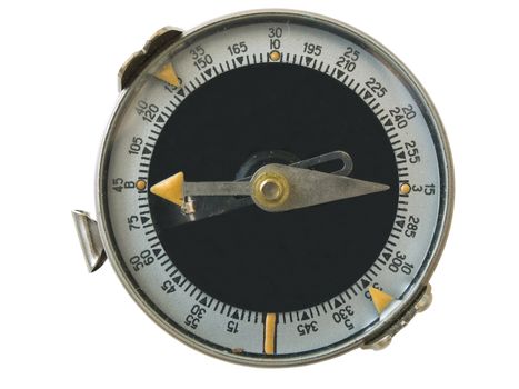 Single isolated compass against the white background