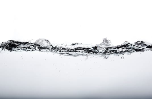 Isolated Stormy water line on white background