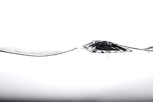 Black water line with wave on white background