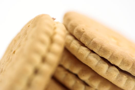 Stack of cookies close up shallow Dof