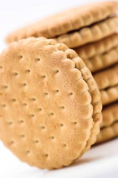 Stack of cookies close up shallow Dof