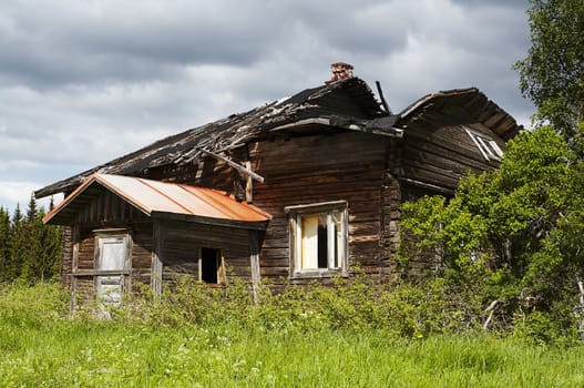 Old collapsed house