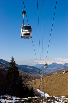 Ski Lift at Meribel Valley ski resort, French Alps